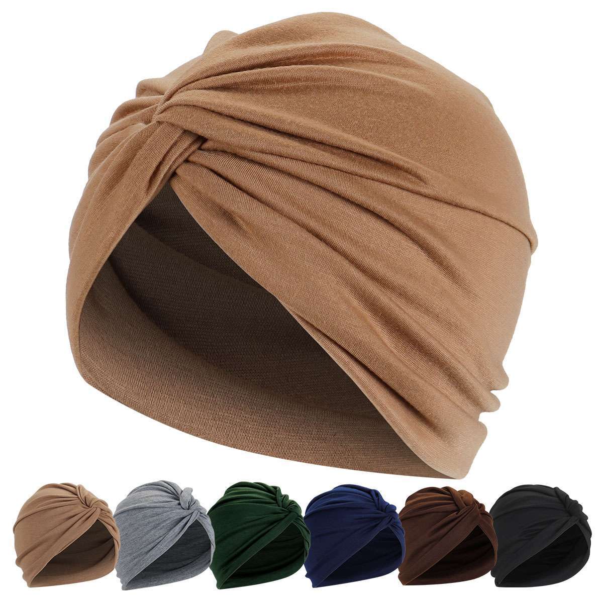 African Head Wrap Stretch Indian Hat Women Braid Hijab Turban Chemo Cap Headwear