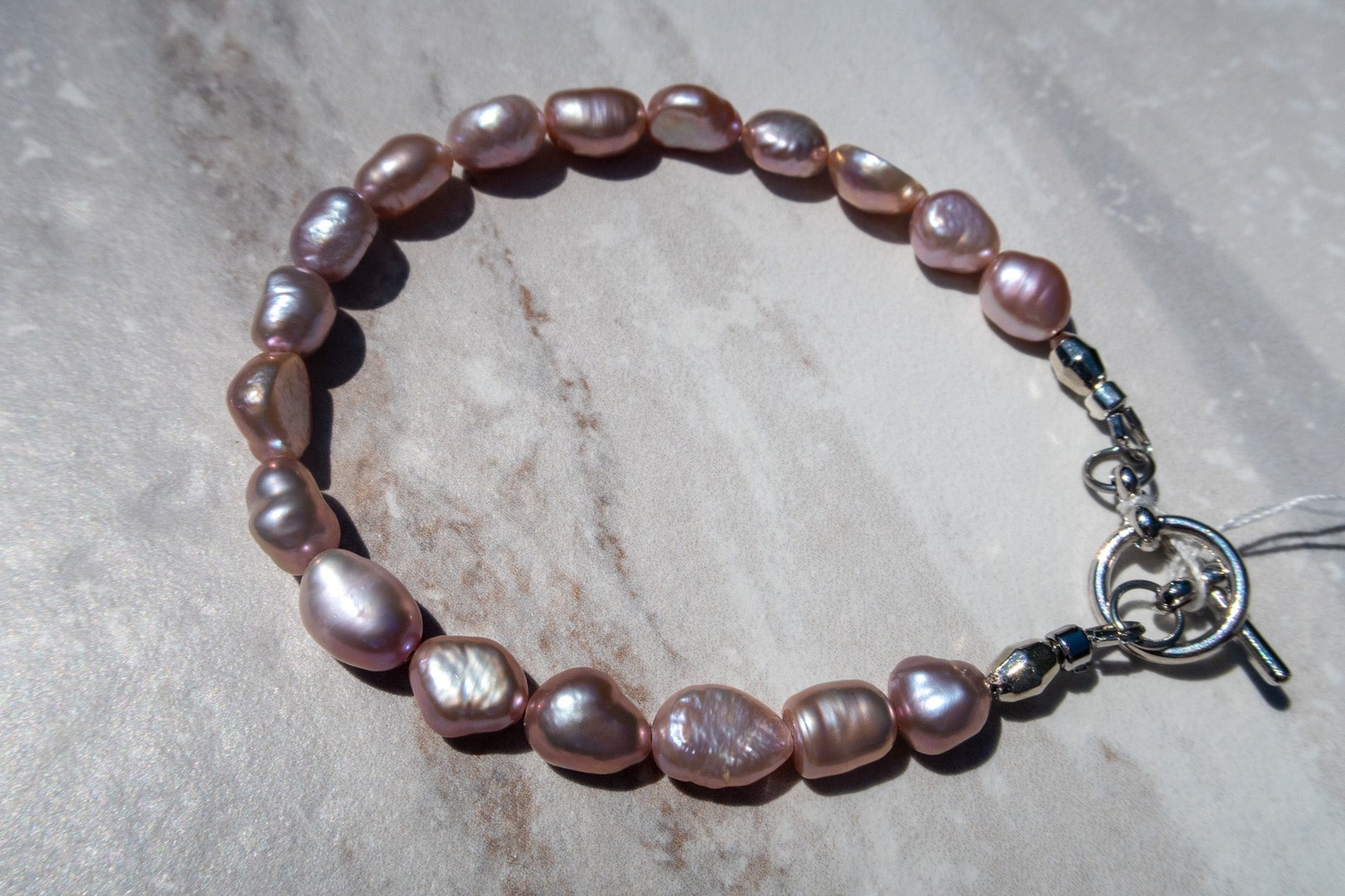 Pink Freshwater Nugget Pearl Bracelet