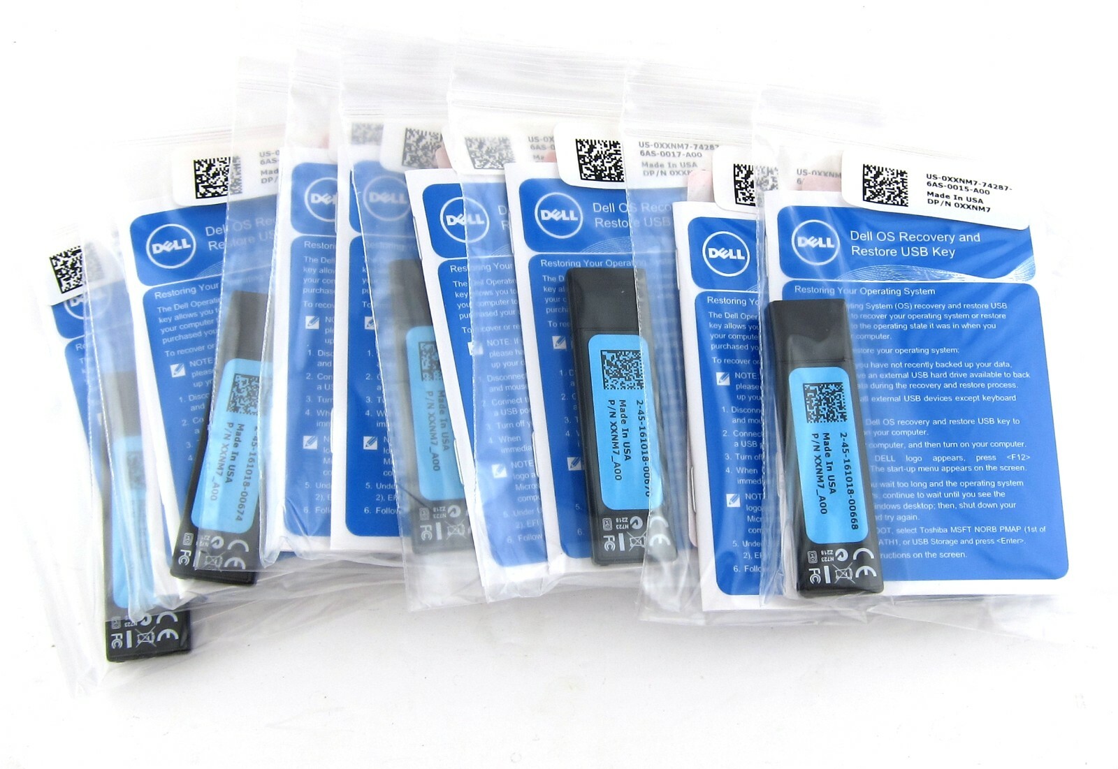 Lot of 10 NEW OEM Dell Windows 10 Restore USB 8GB Thumb Drive SPANISH - XXNM7