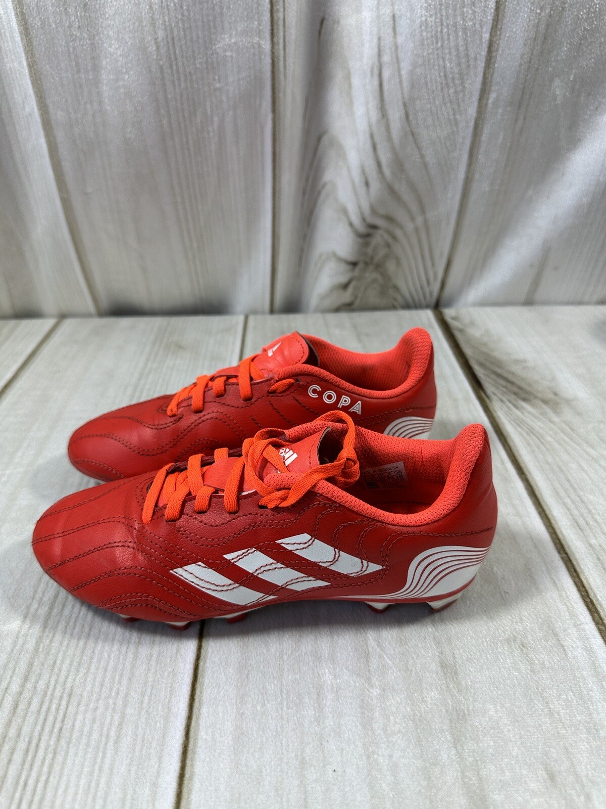 ADIDAS COPA SENSE .4 Kids 3 FLEXIBLE GROUND SOCCER CLEATS SHOES RED WHITE