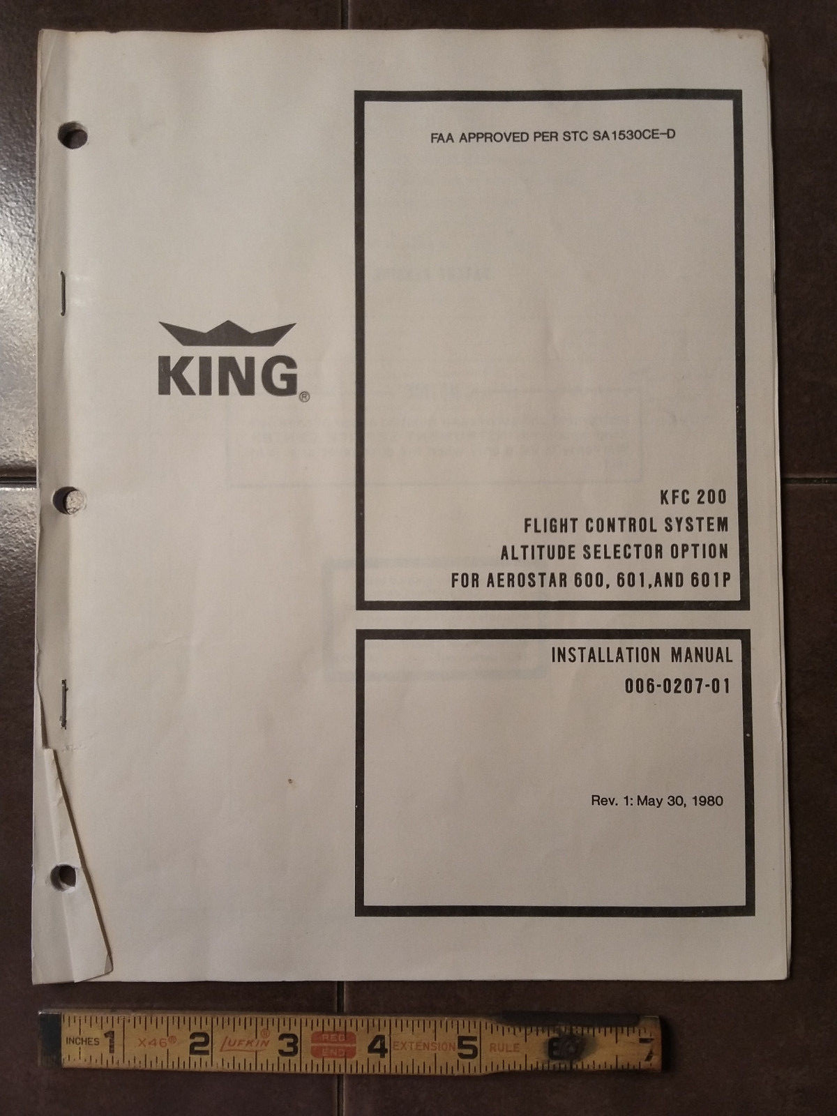 KFC 200 Altitude Selector Option in Aerostar 600, 601 & 601P Install Manual