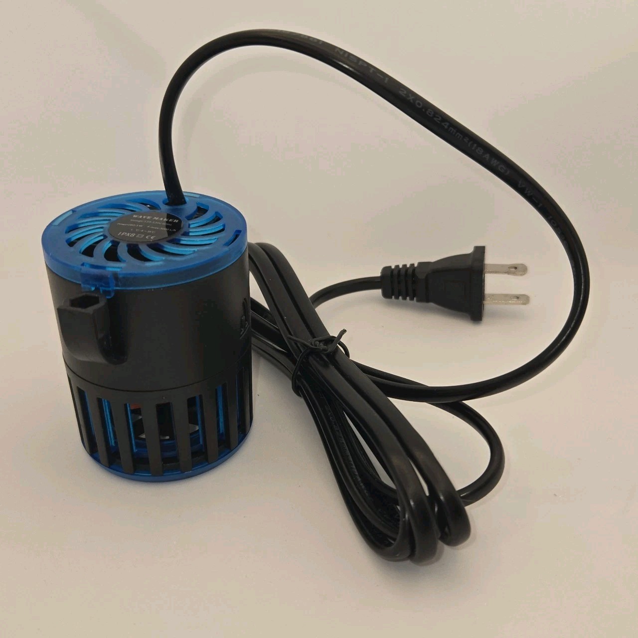 Aquarium Wave Maker with Controller 3W 110-120V 60Hz Blue F Max .3000 L/h IPX8