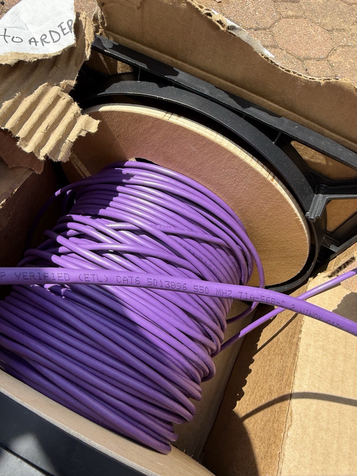 Windy City Wire 500Ft Cat6A Purple 23-4P UTP 550Mhz Solid Plenum