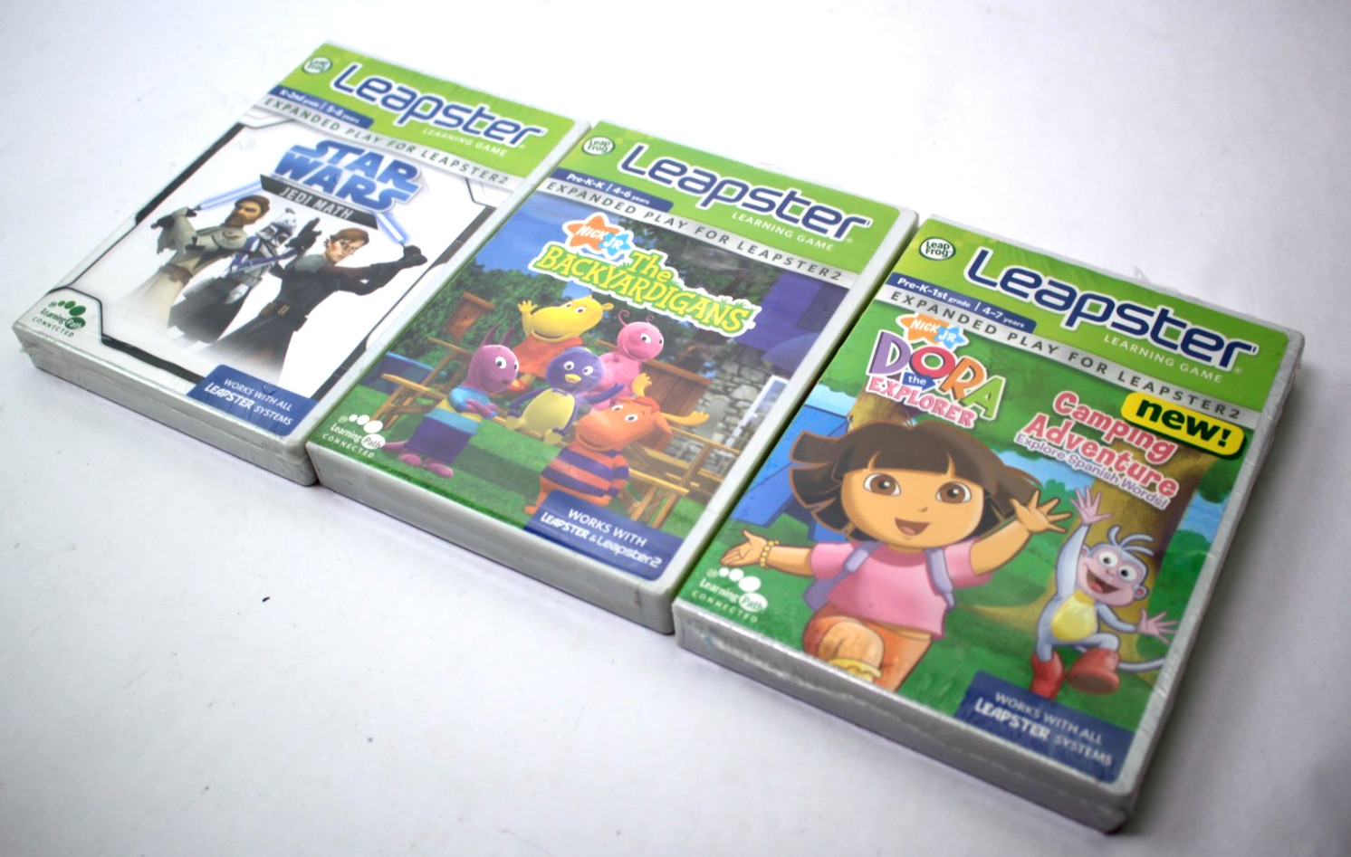 Lot of 3 LeapFrog Leapster STAR WARS - Dora The Explorer - The Backyardigans