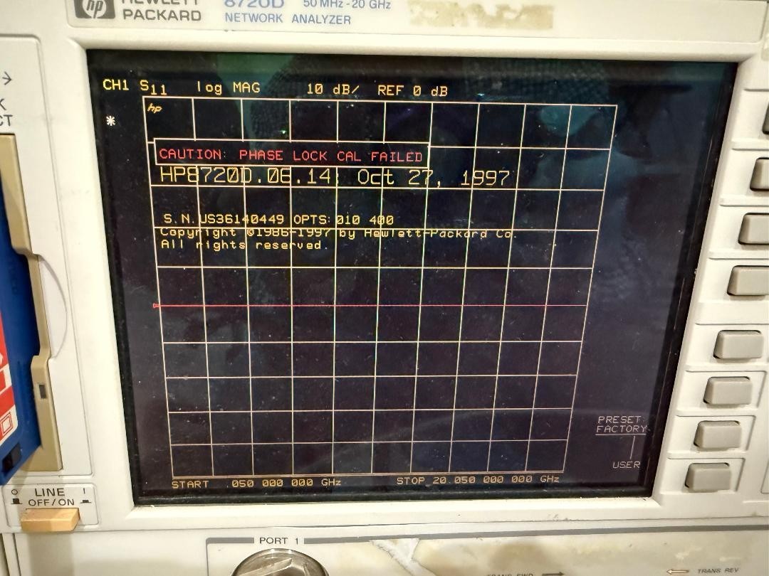 HP 8720D NETWORK ANALYZER 50 MHz-20 GHz