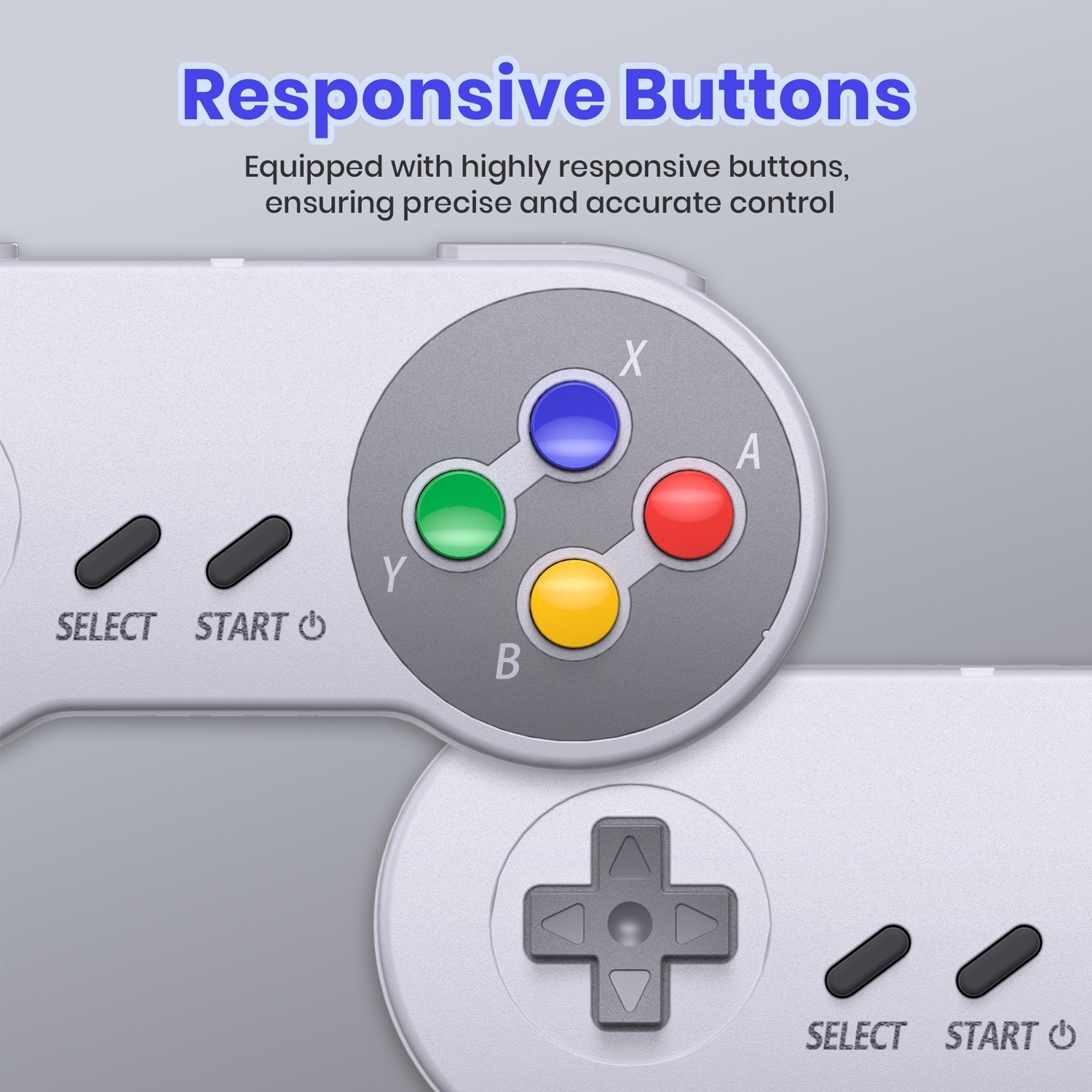 2 Packs Wireless SNES Console Controller 2.4G Game Pad Joypad for SNES PC RasPi