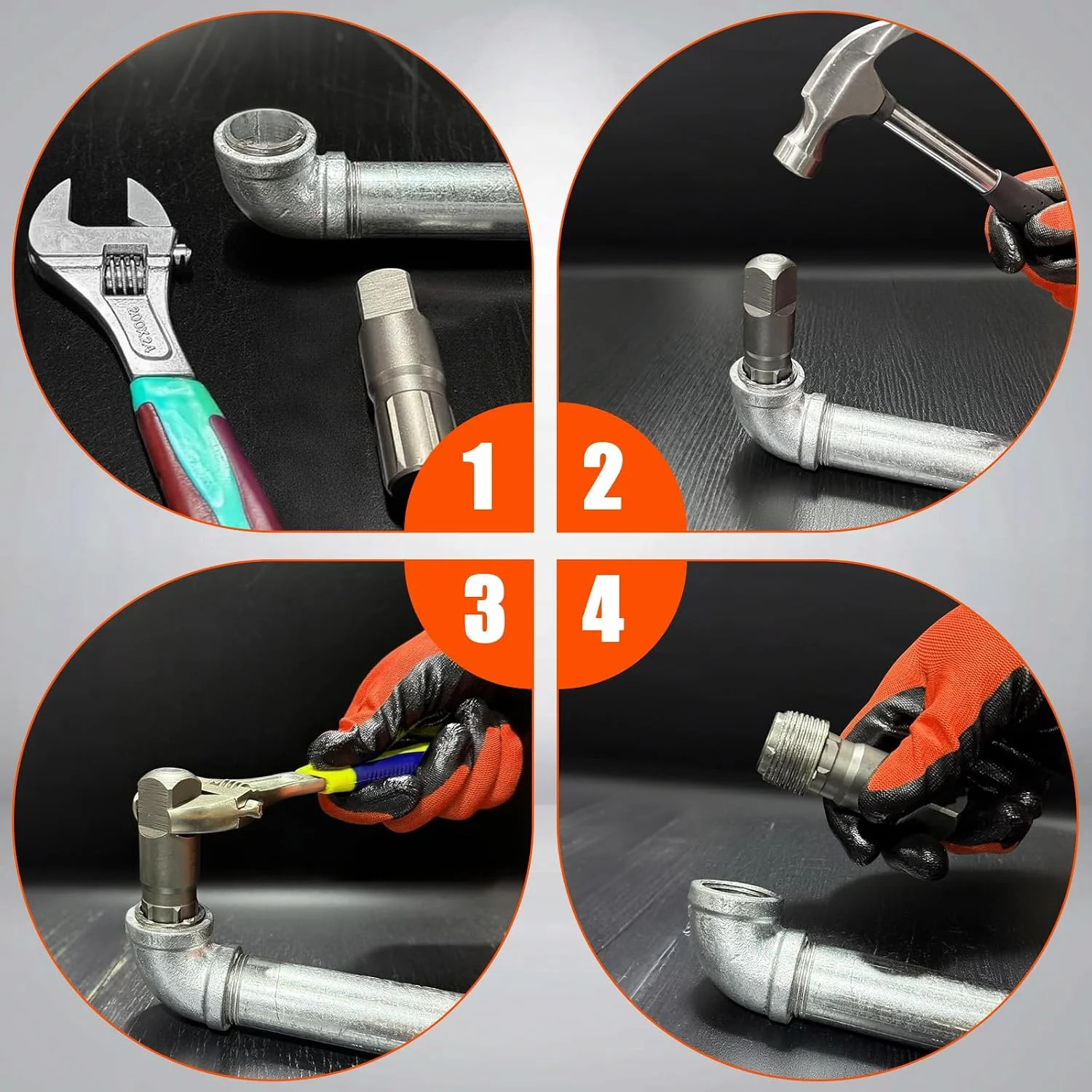 Pipe Extractor Set 6-Piece,Broken Pipe Extractor Tool Kit for 1/8" - 1" | Resist