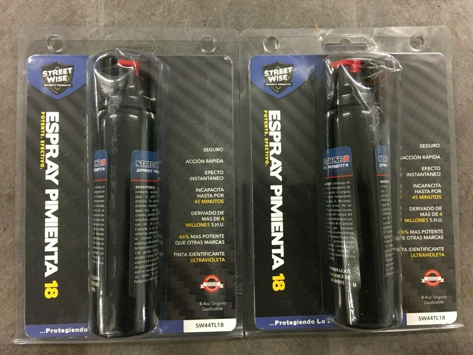 Lot of 2 Streetwise Certified 18 Pepper Spray 4.4oz Twist Lock Hot 180,000 SHU