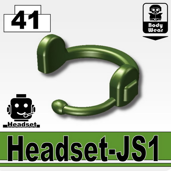Tank Green Headset-JS1 Tactical Headset compatible w/toy brick minifigures