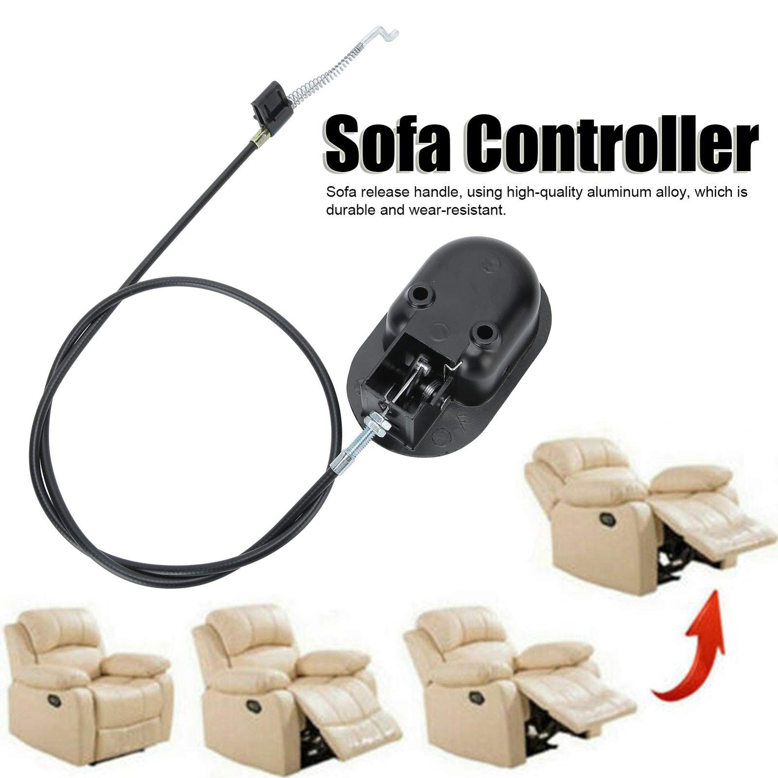 Universal Recliner Release Pull Handle Sofa Cable Lever Replacement Switch 120mm