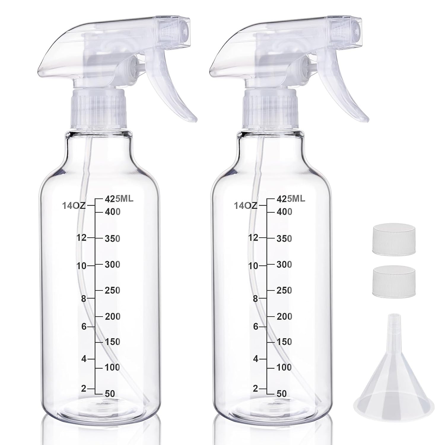 Lightweight and Versatile 16.9oz Spray Bottles - Includes 2 Reusable Containers