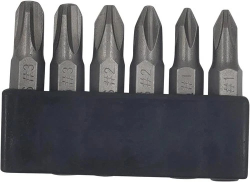 6Pcs 35Mm JIS Screwdriver Bit Set with Magnetic Tip, 1/4 Hex Shank, S2 Alloy_Ste