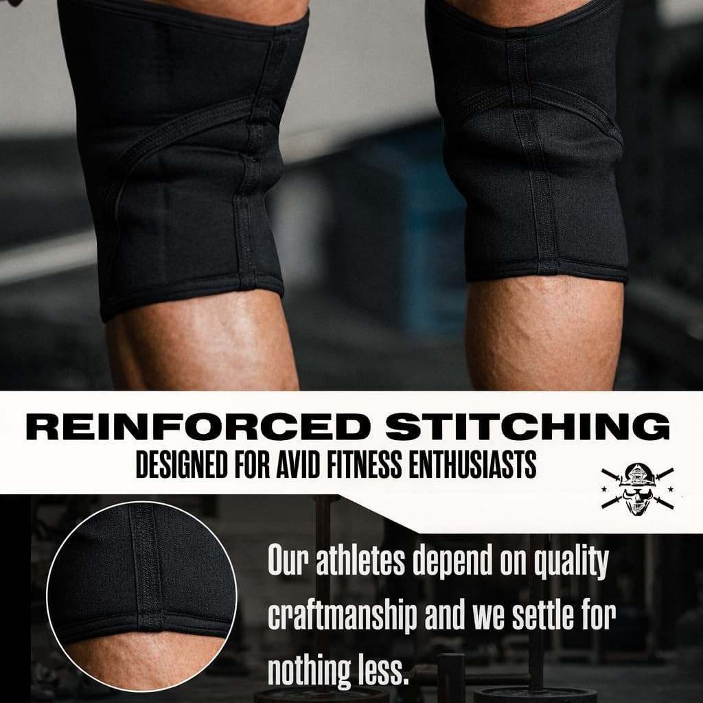 Knee Sleeves for Weightlifting & Powerlifting (7Mm Pair) for Men & Women - Knee