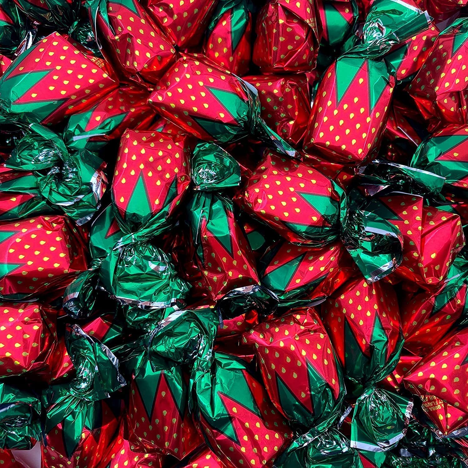 Strawberry Bon Bons Hard Candy - 2 Pound Bulk Pack (About 130 Count) - Classic
