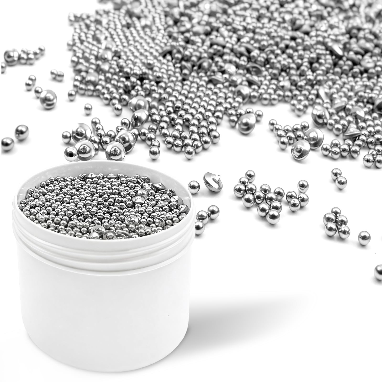 Jibrelxion 2.9 LB Stainless Steel Round Tumbling Media, 1/8" Polished...