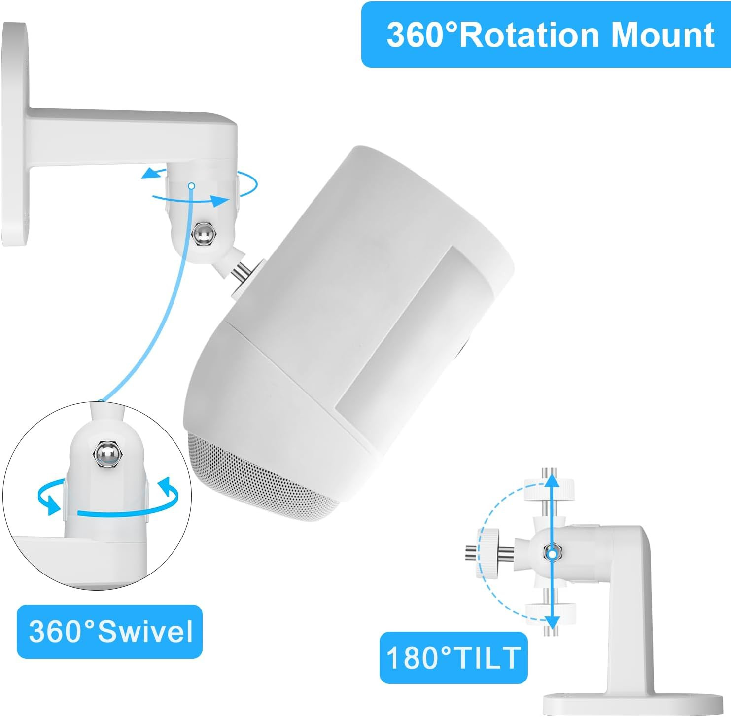 2 Pack Adjustable Wall Mount Comatible with Ring Spotlight Cam Battery/Cam Plus/