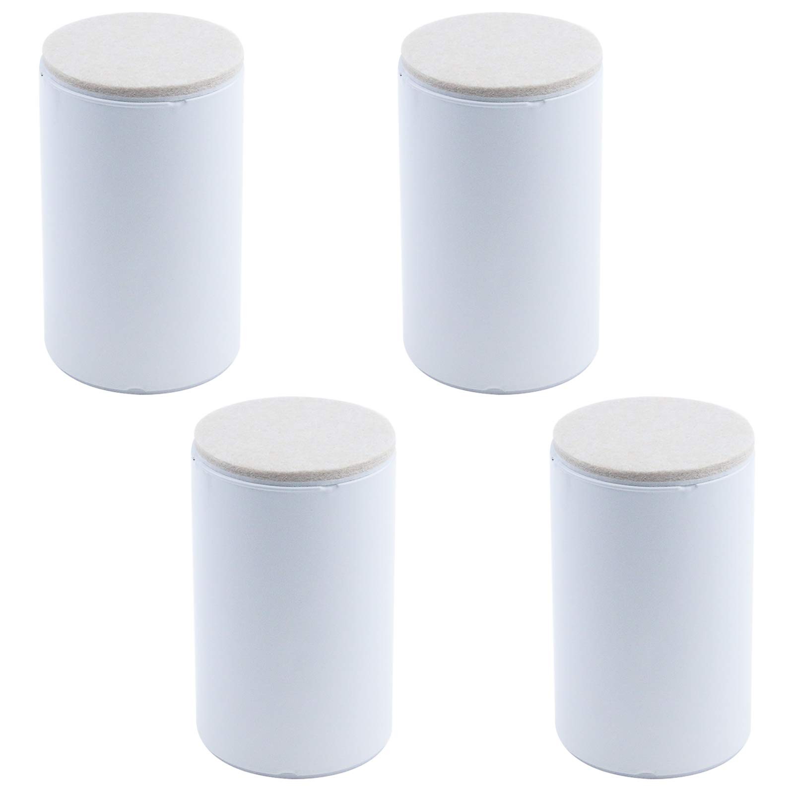 4-inch Round White Self-Adhesive Bed Furniture Risers Heavy Steel Lift