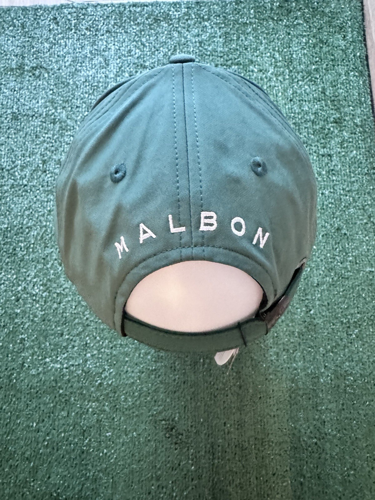 Malbon Golf Magnetic Ball Marker Hat Cap – Premium Golf Accessory- Green/ White