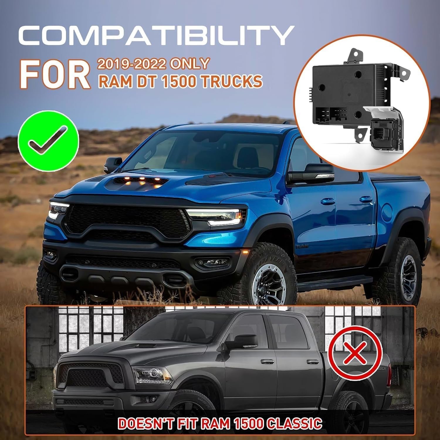 82215278AE Trailer Brake Controller Module FOR RAM DT 1500 2019-22 (MODULE ONLY)