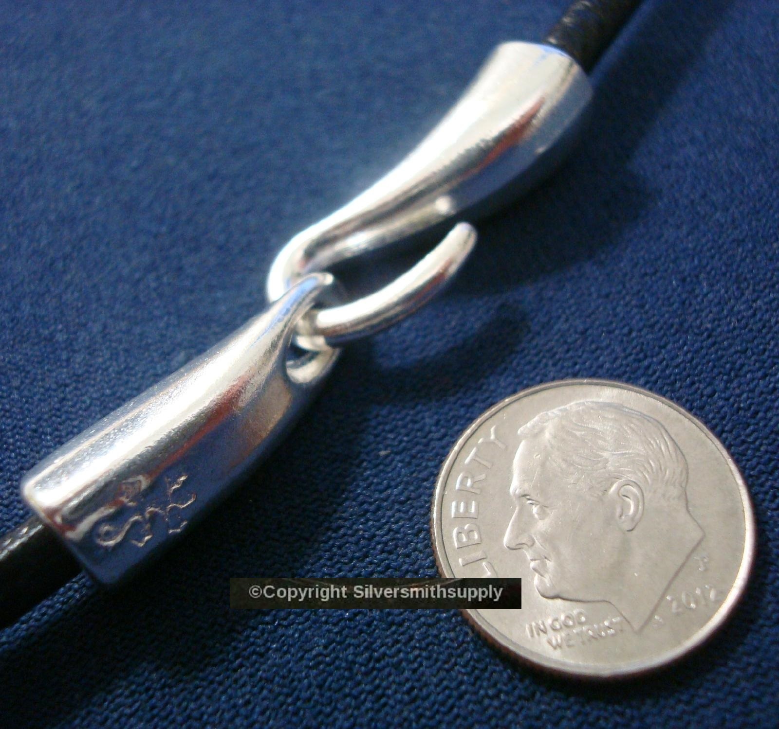 45mm Jewelry clasp heavy hook & eye clasp silver color use 4mm leather  fpc181