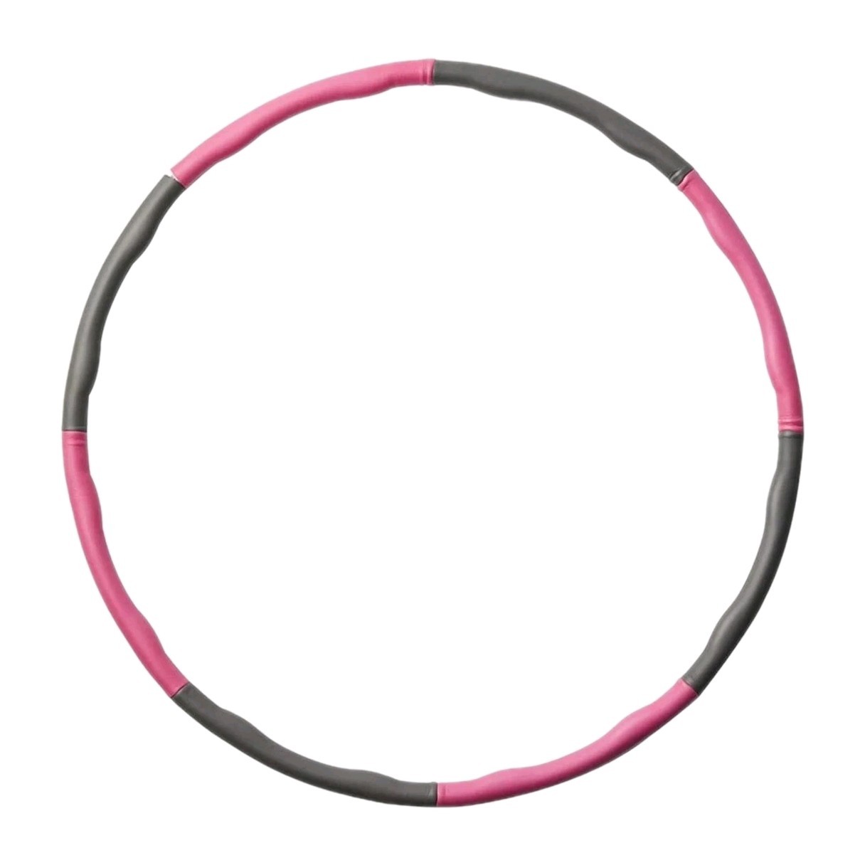 Massage Hoop Weighted Hula Hoop 8-Piece Adjustable Padded Pink/Gray 43cm 1kg
