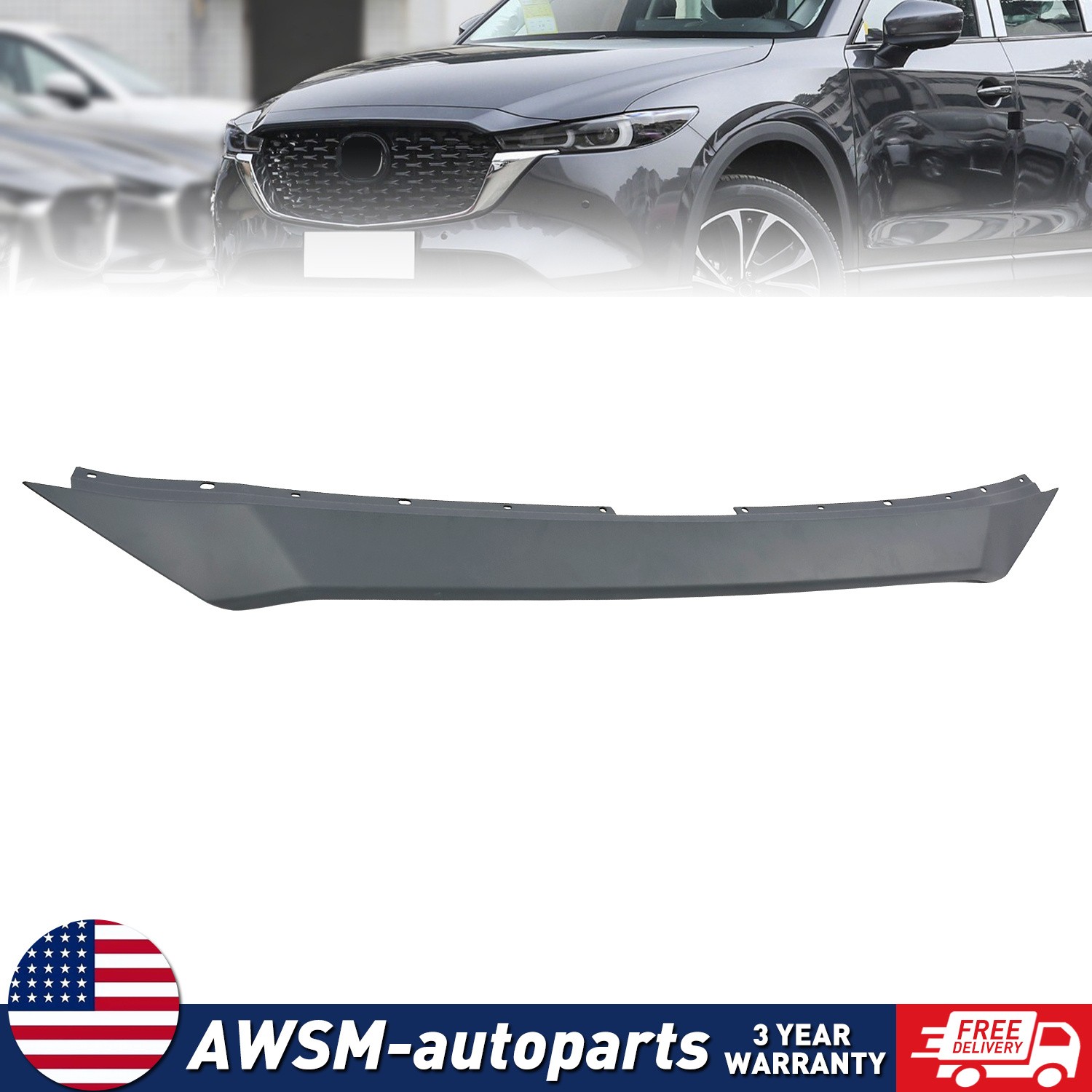 NEW Front Bumper Upper Grille Top Molding Hood Trim For 2017-2021 MAZDA CX-5