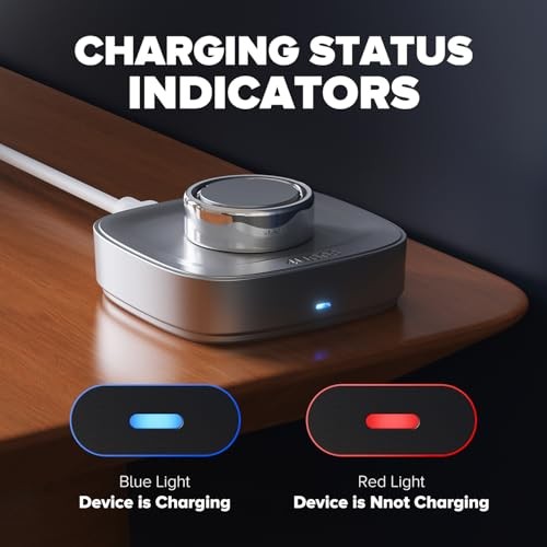 Ring Chager Compatible with Ou-ra Ring4, Fast Charge for Ou Size 8 Silver Grey
