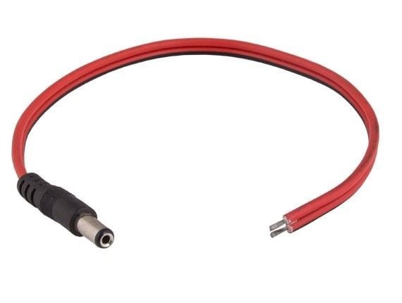 1ft DC Power Cable 2.1 x 5.5mm Pigtail Plug - Female / Male