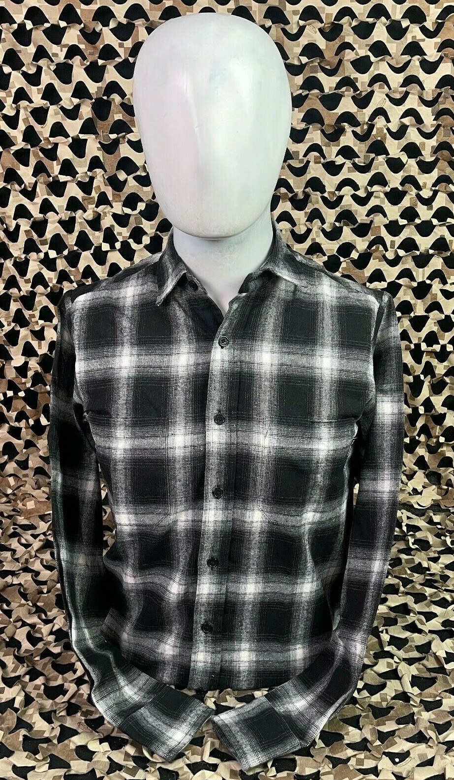 NEW HK Army Collide Button Up Flannel - Black - Small