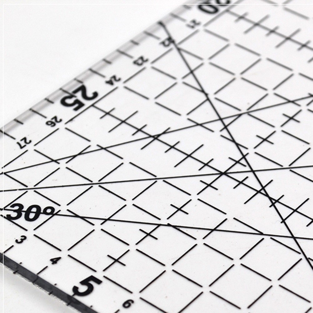 Multifunctional Portable Sewing Ruler Slotted for Quilting Measuring
