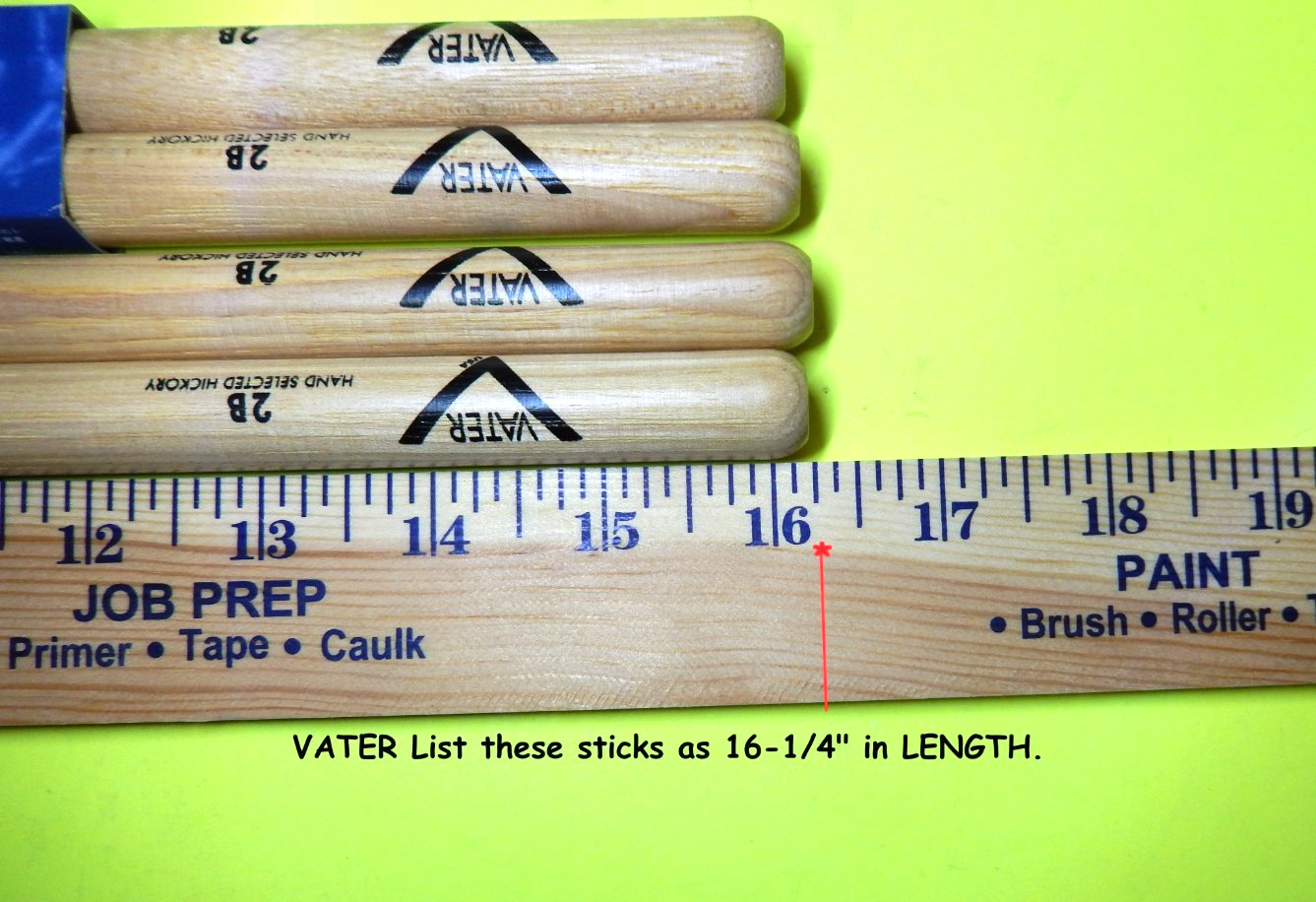 VATER 2B NYLON TIP Drumsticks, TWO PAIR