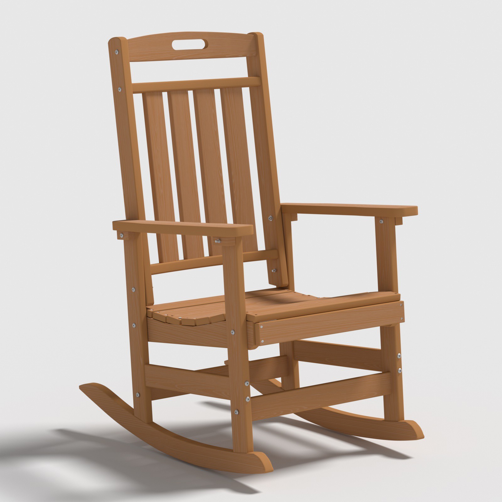 HDPE Patio Rocking Chair All-Weather Porch Rocker with High Back