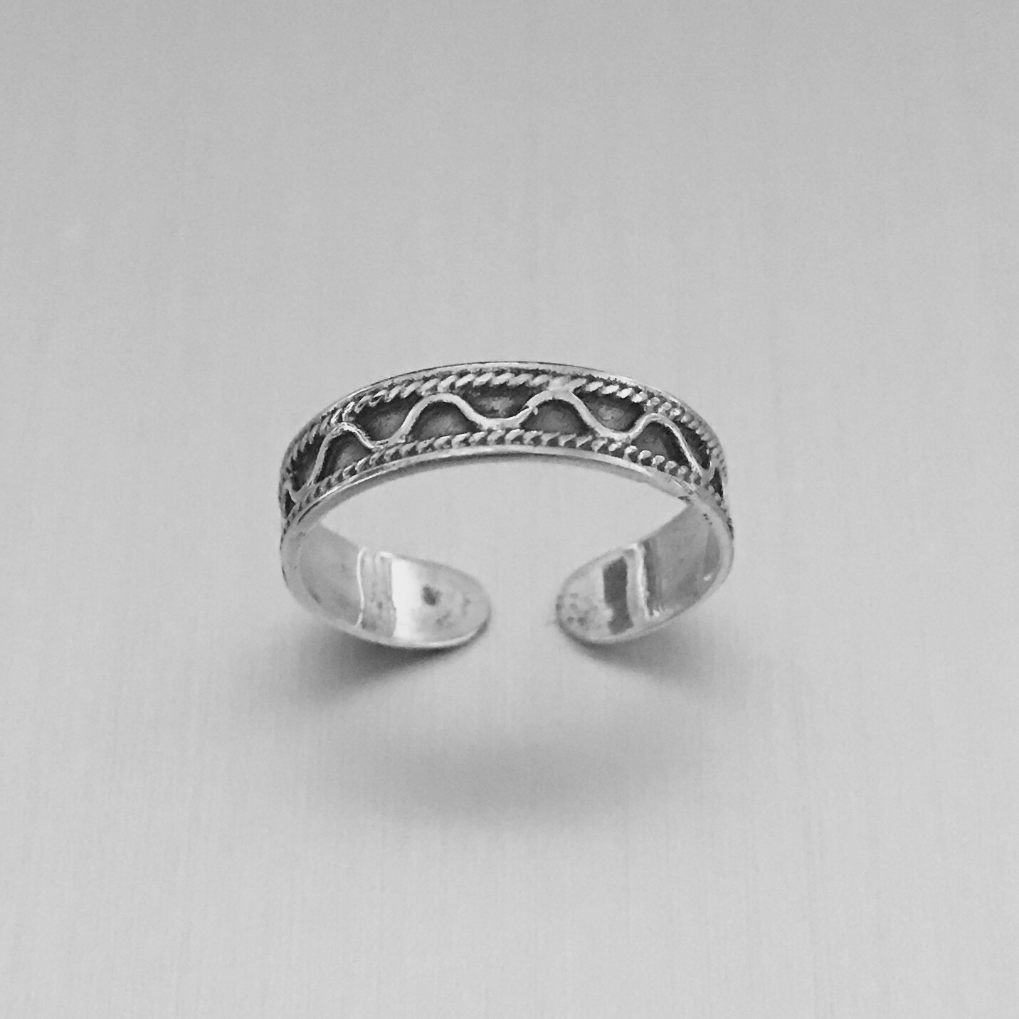 Sterling Silver Bali Design Toe Ring, Silver Rings, Boho Ring, Stackable Ring