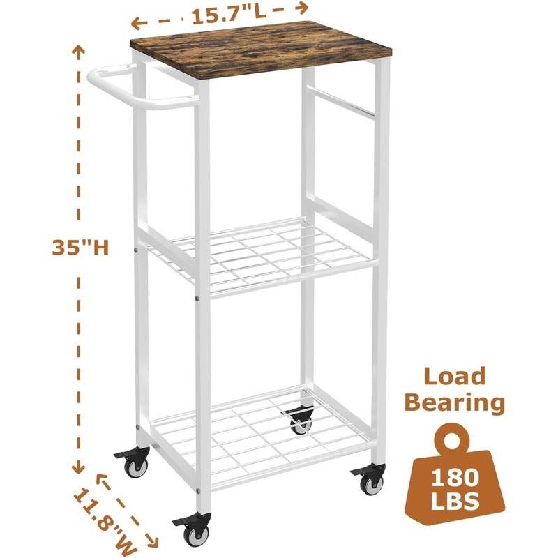 Mobile Kitchen Island Cart Multi-Purpose Utility Rack Rolling Storage Stand New