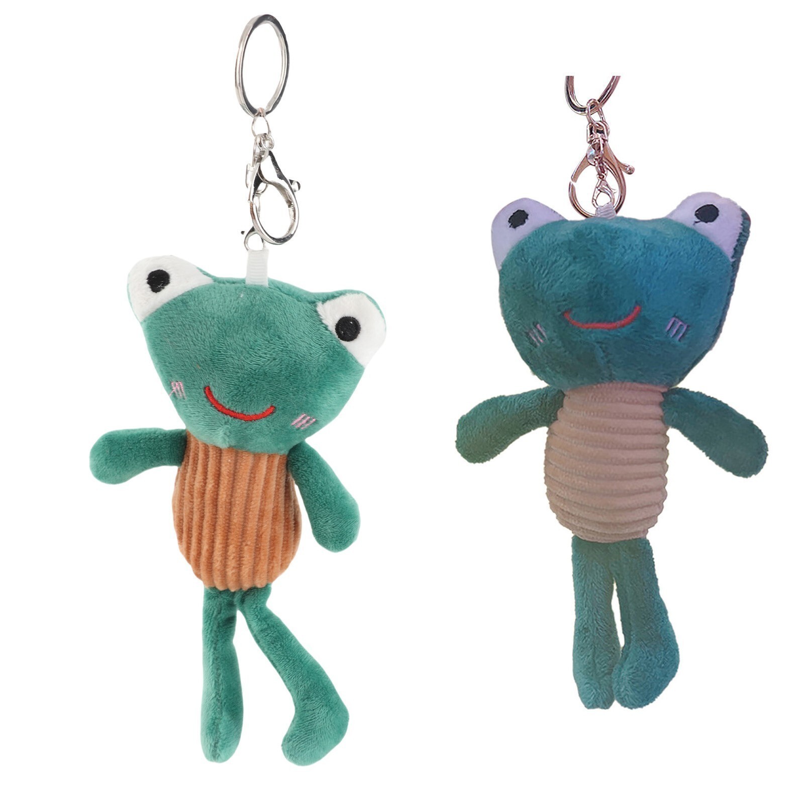 Cute Animal Keychain Striped Soft Plush Cartoon Animal Pendant Key Rings