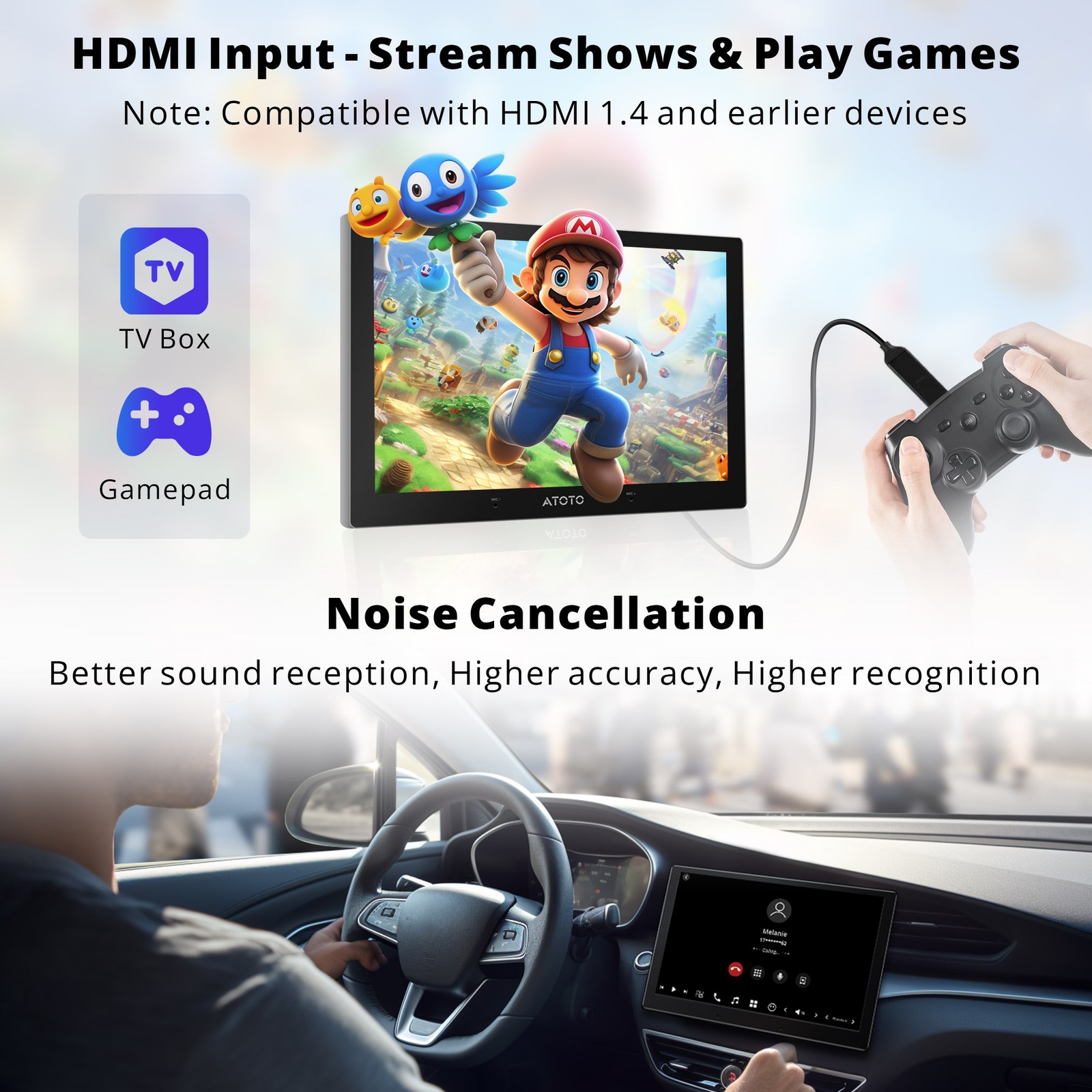 ATOTO X10 8+128GB Android 13 Car Stereo GPS Radio HDMI Input 4G LTE ChatGPT-AI