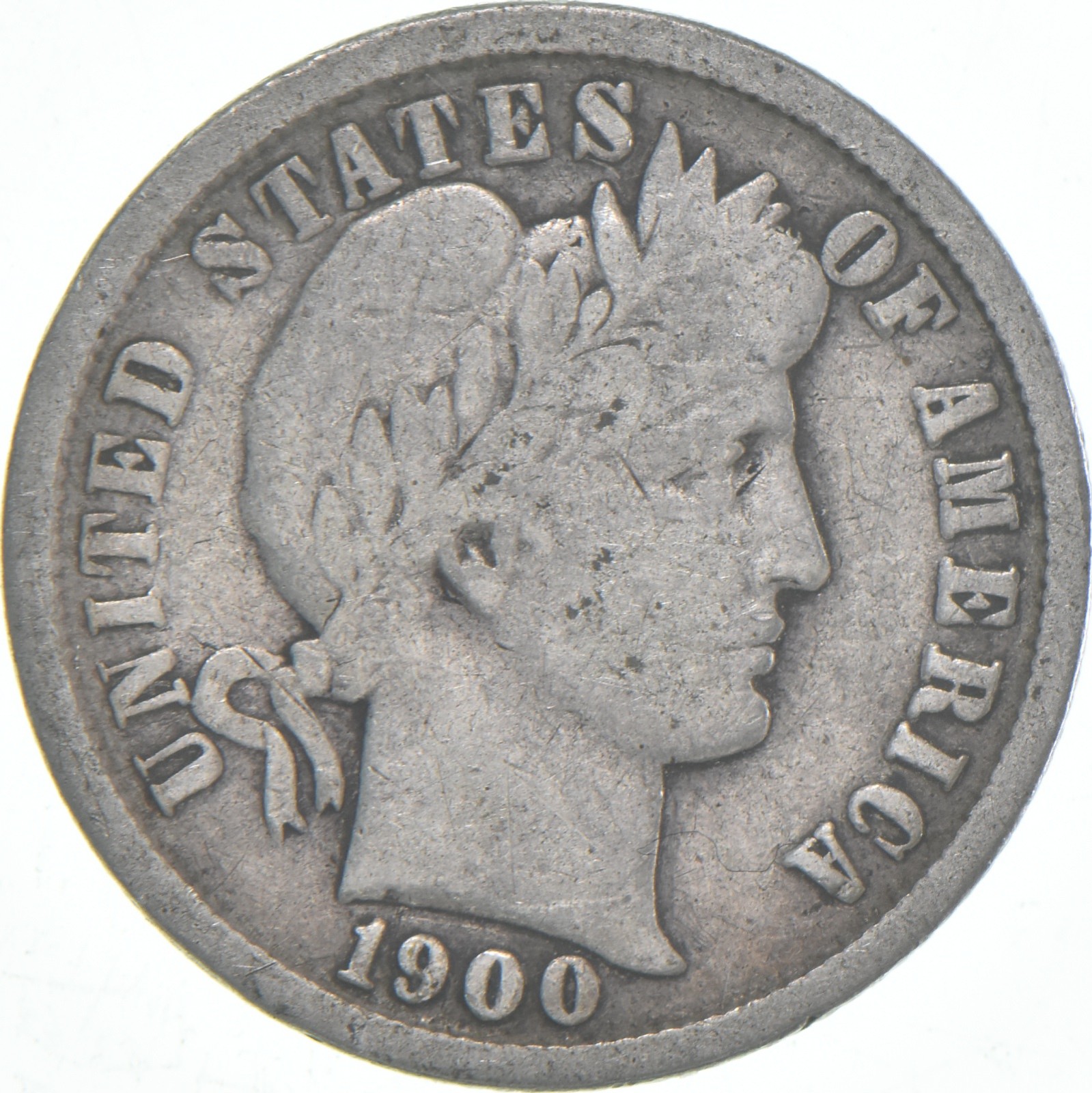 1900-P Barber Dime 90% Silver Average Circ