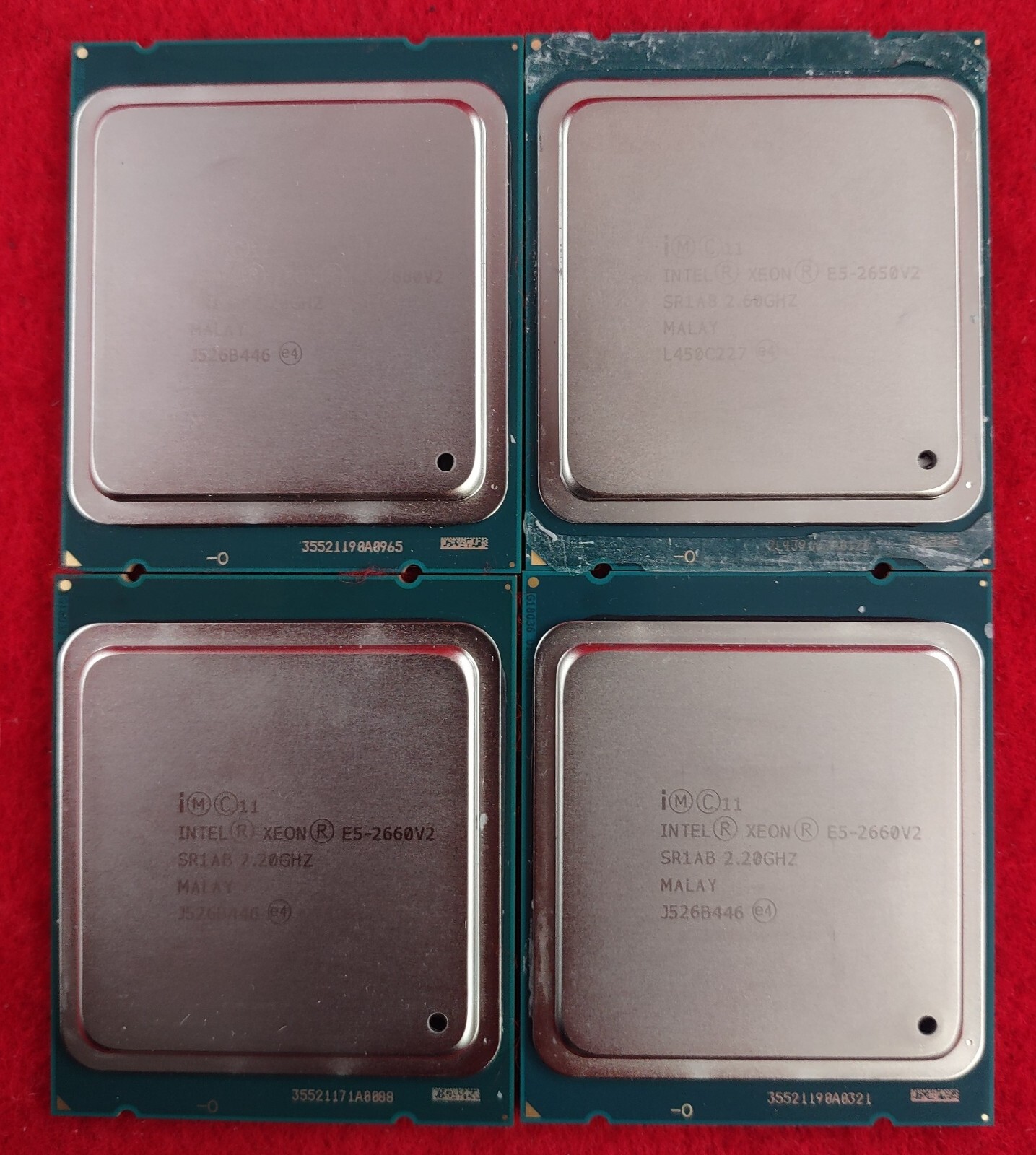LOT OF 4 Intel Xeon E5-2660 v2 2.2GHz 25MB LGA2011 10-Core CPU Processor SR1AB
