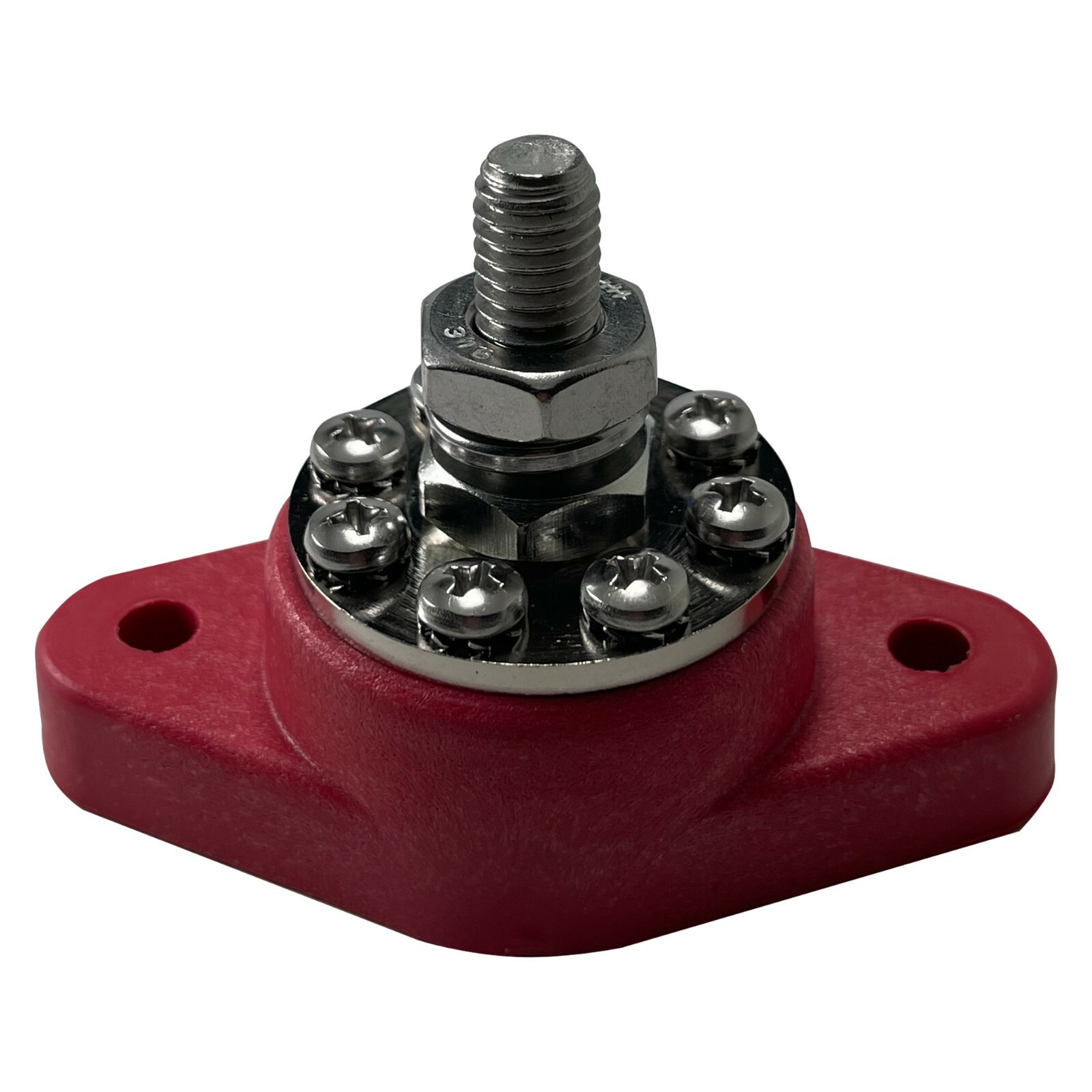 8 Point Power Distribution Post 5/16" Red With Insulating Boot & Disc - USA