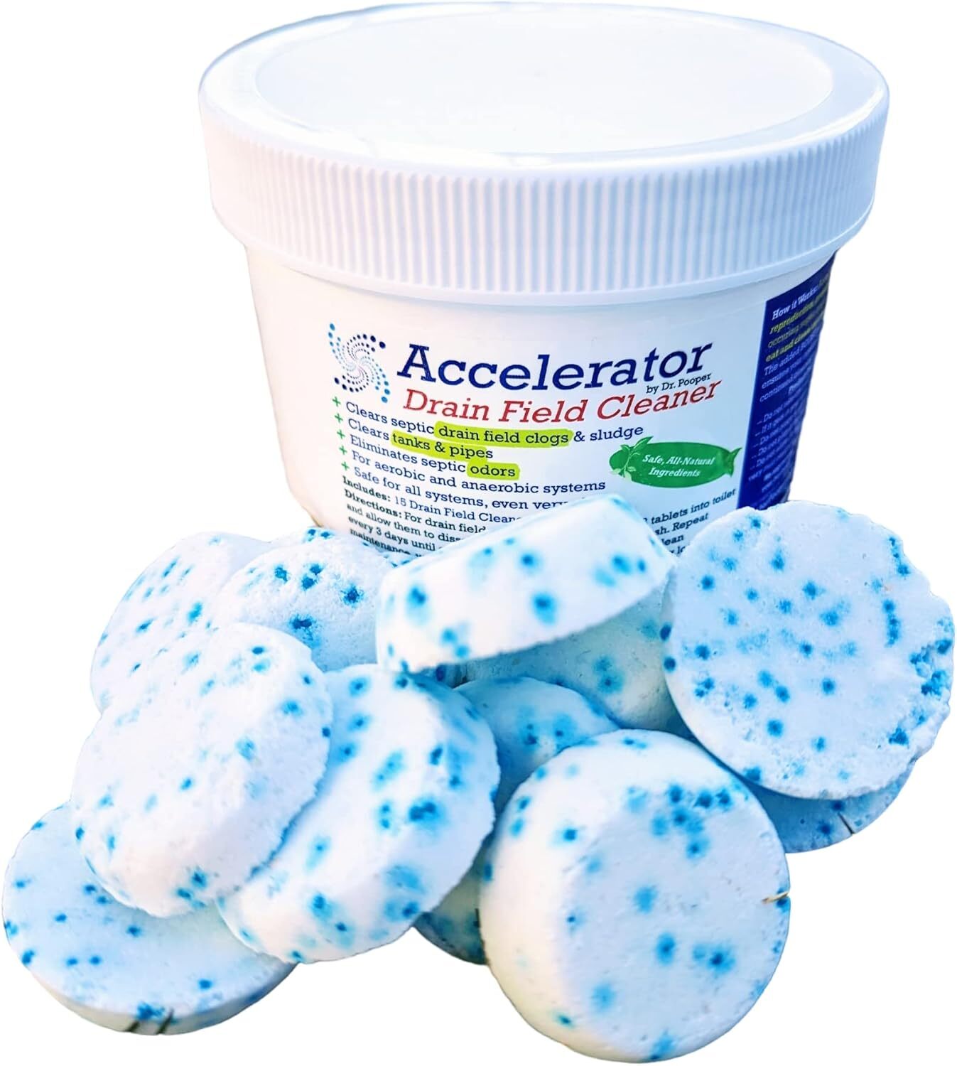 Drain Field Cleaner Tablets by Dr Pooper. Clears Septic Tanks and Drain Field...