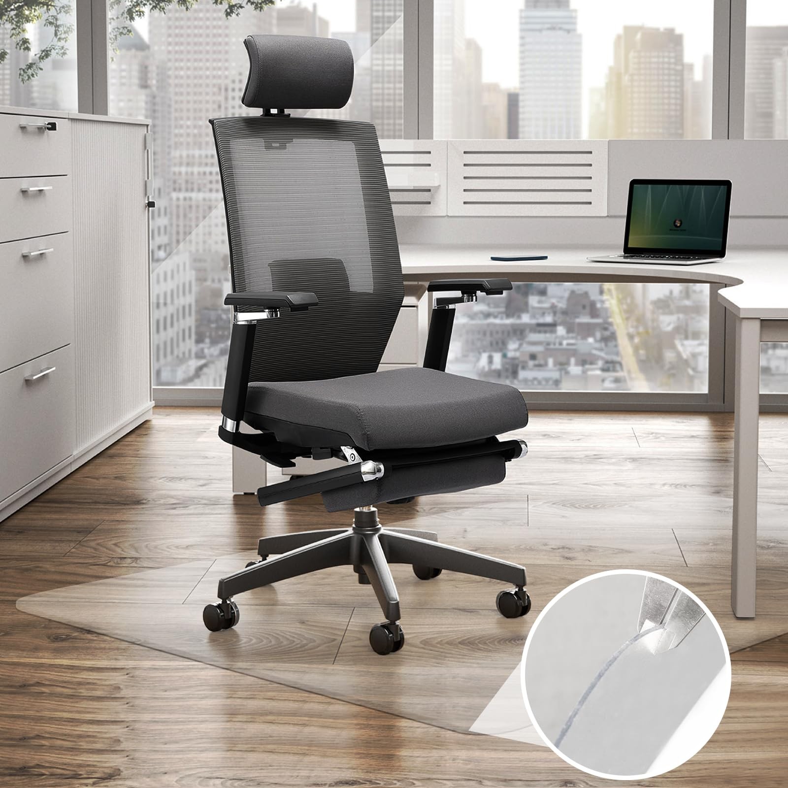 Office Chair Mat for Hard Floors,36"x48" Desk Mat for Chair for Hardwood Floo...