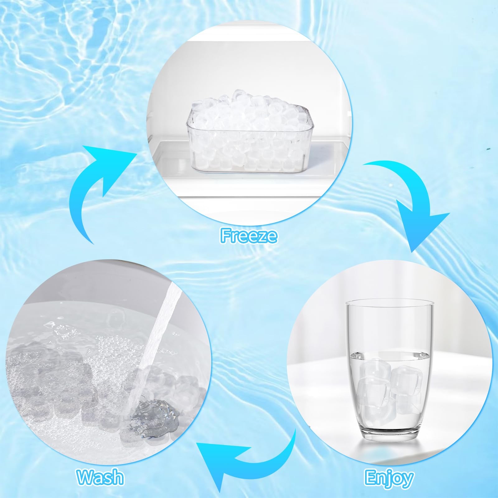 380 Pack Reusable Ice Cube for Drinks - Refreezable Plastic Ice Cubes Without...
