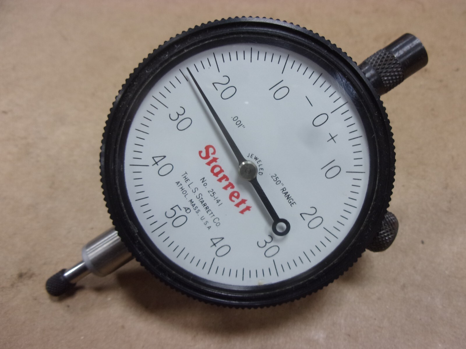 Starrett No. 25-141 Dial Test Machinist Indicator .001" Mill Metal Lathe .250"