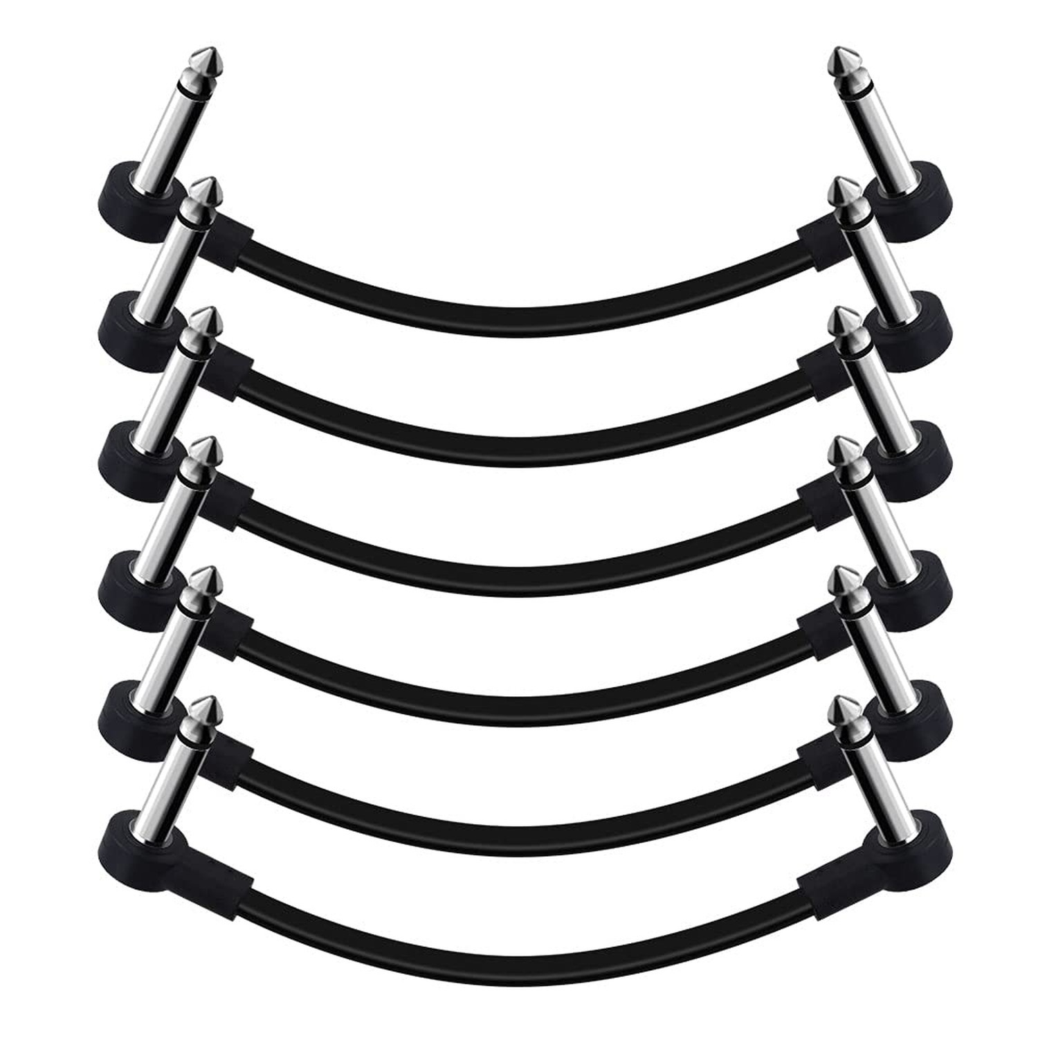SONICAKE 6 Inch Patch Cable for Guitar Effect Pedal Cables 6 Pack, 1/4" TS Ri...