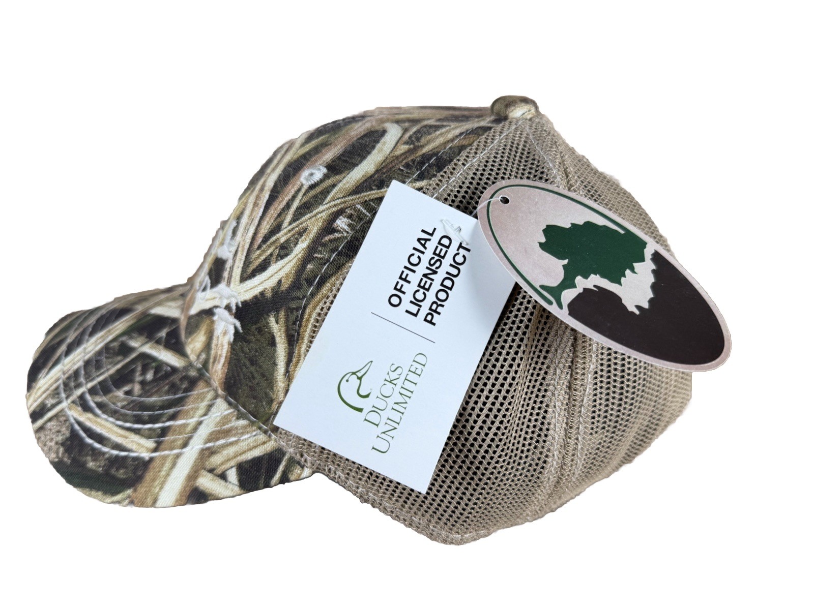 Ducks Unlimited Mossy Oak Camo With Mesh Back Ball Hat NWT