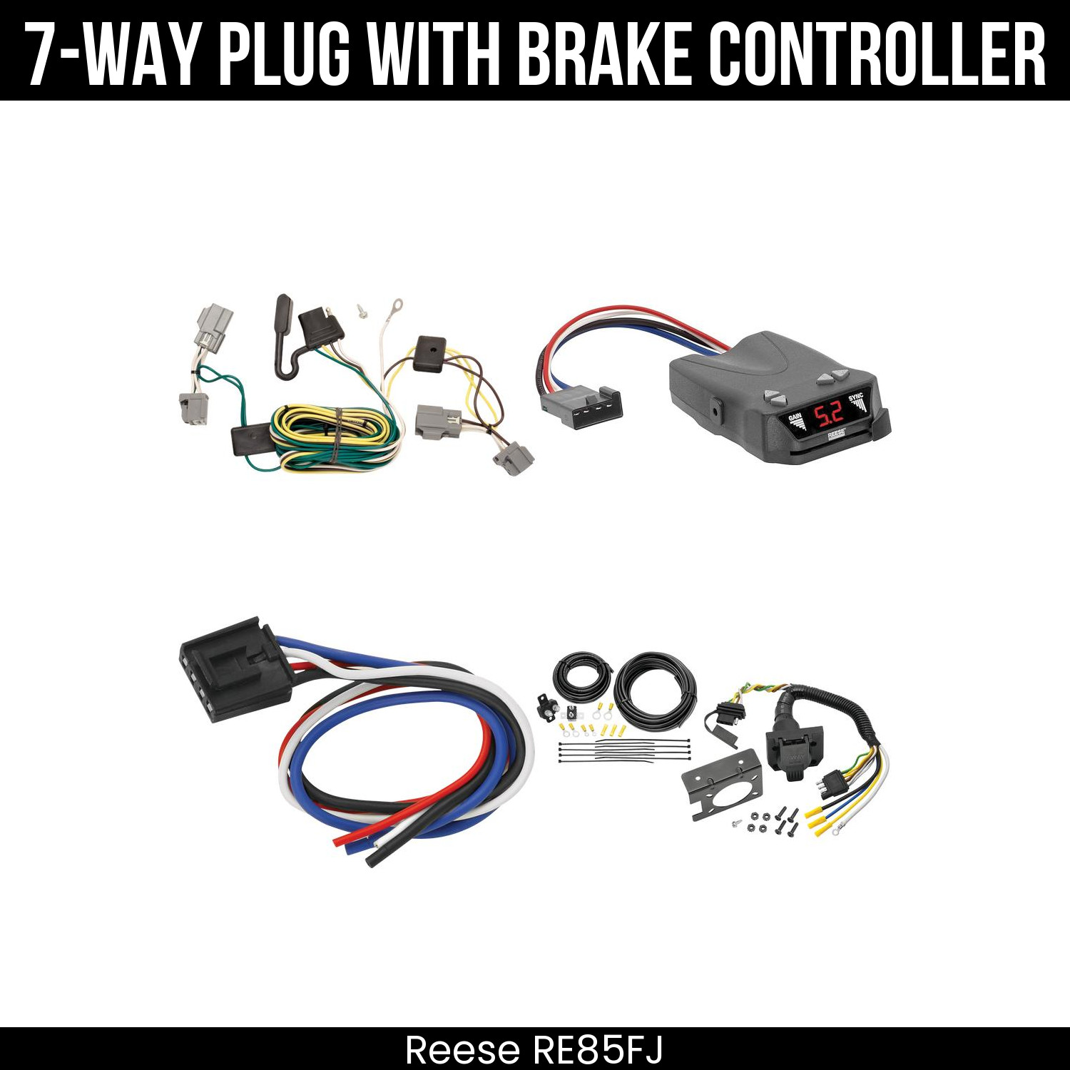 Reese RV 7-Way Wiring Kit + Brake Control For 05-07 Ford Five Hundred Freestyle