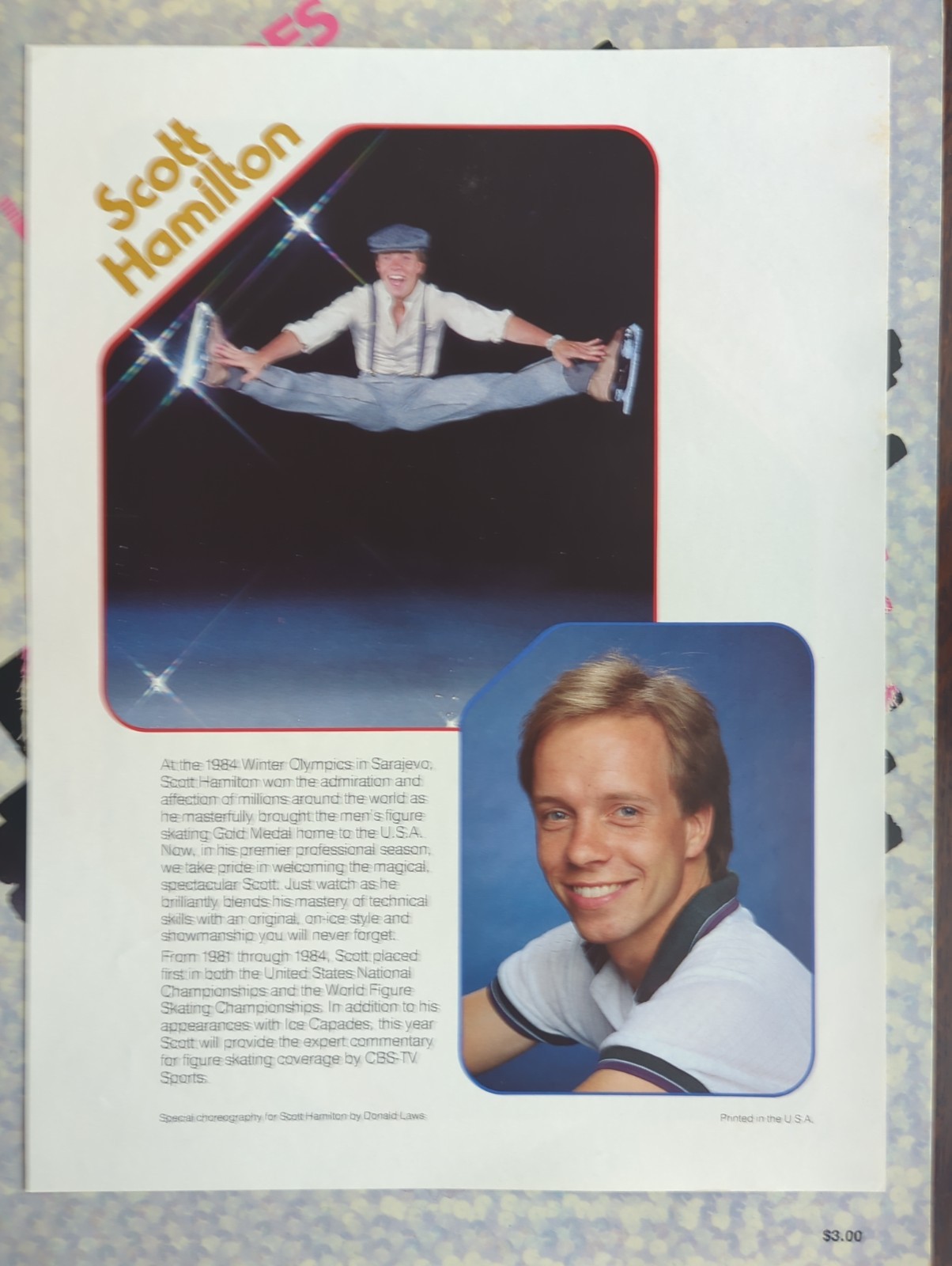 1984 Ice Capades Official Program Smurfs with Scott Hamilton Olympic Gold Insert