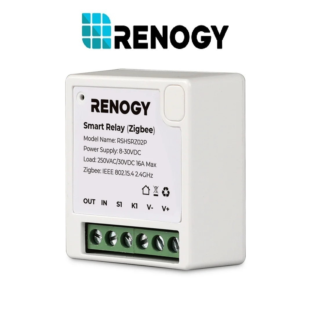 RENOGY Smart Relay RSHSRZ02P-US Zigbee Smart Switch Module Detach Relay Remote