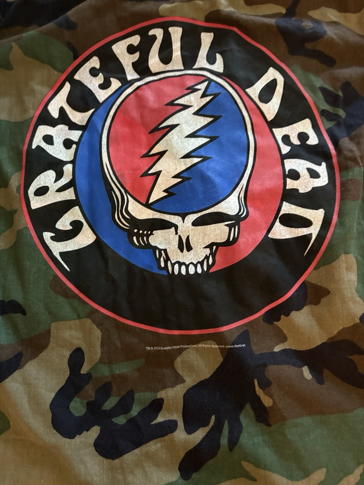 Grateful Dead Limited Edition Camo Army Jacket Used Nice Skull Logo Full Art