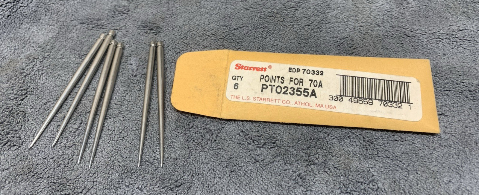 Machinist Tool Lot of Six Starrett Points for 70A Scriber (NOS)